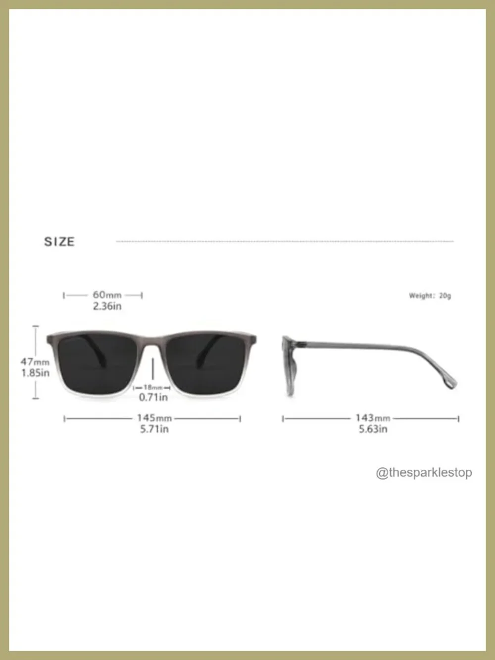 UV400 Polarized Square Sunglasses HD Lens for Driving Fishing